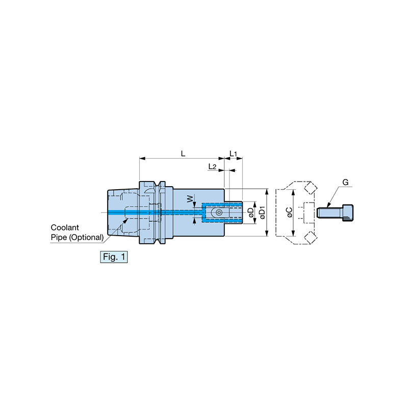 Face Mill Arbor Capable Of Securely Supplying Coolant/Air To Cutting Edges Through  Oil Holes Of Cutters HSK-A100/125 - Big-tools Industrial Supply Tools for Metal Cutting