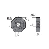 Milling inserts ONHU060408ANN/408/404ANN/-GH/GM ONHU08T624R-GM - Makotools Industrial Supply Tools for Metal Cutting