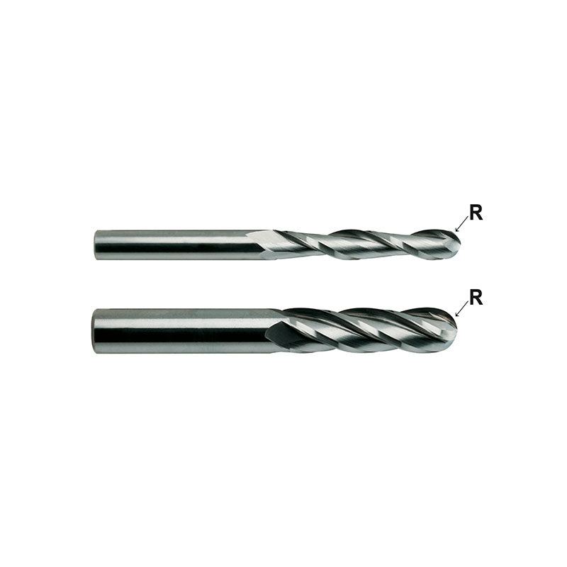 Plain Shank E5014 & E5060 Series, Carbide, 2&4 Flute Long Length Ball Nose CARBIDE End Mills 1/8～1