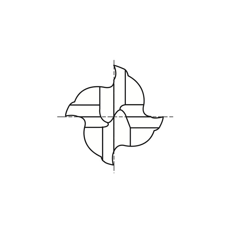Flat Shank E5021 Series, Carbide, 4 Flute Regular Length D-POWER GRAPHITE End Mills 1/16～1