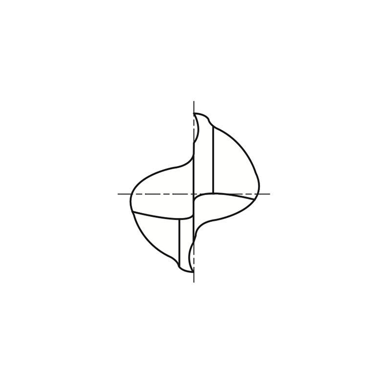 Flat Shank E5022 Series, Carbide, 2 Flute Stub Length Double D-POWER GRAPHITE End Mills 1/32～1/2