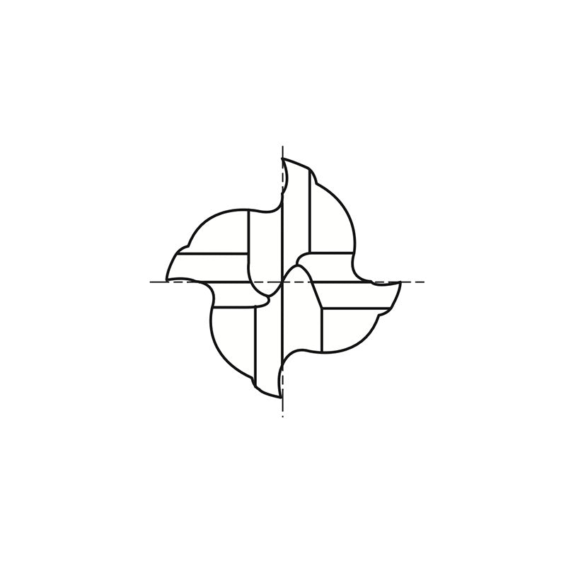 Flat Shank E5024 Series, Carbide, 4 Flute Regular Length Double CARBIDE End Mills 1/8～1/2