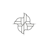 Flat Shank E5024 Series, Carbide, 4 Flute Regular Length Double CARBIDE End Mills 1/8～1/2