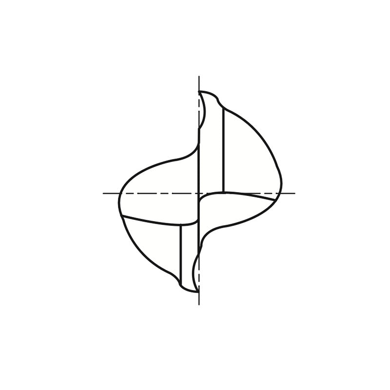 Flat Shank E5025 Series, Carbide, 2 Flute Regular Length Double D-POWER GRAPHITE End Mills 1/8～1/2