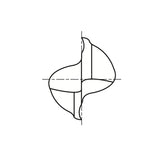 Flat Shank E5025 Series, Carbide, 2 Flute Regular Length Double D-POWER GRAPHITE End Mills 1/8～1/2