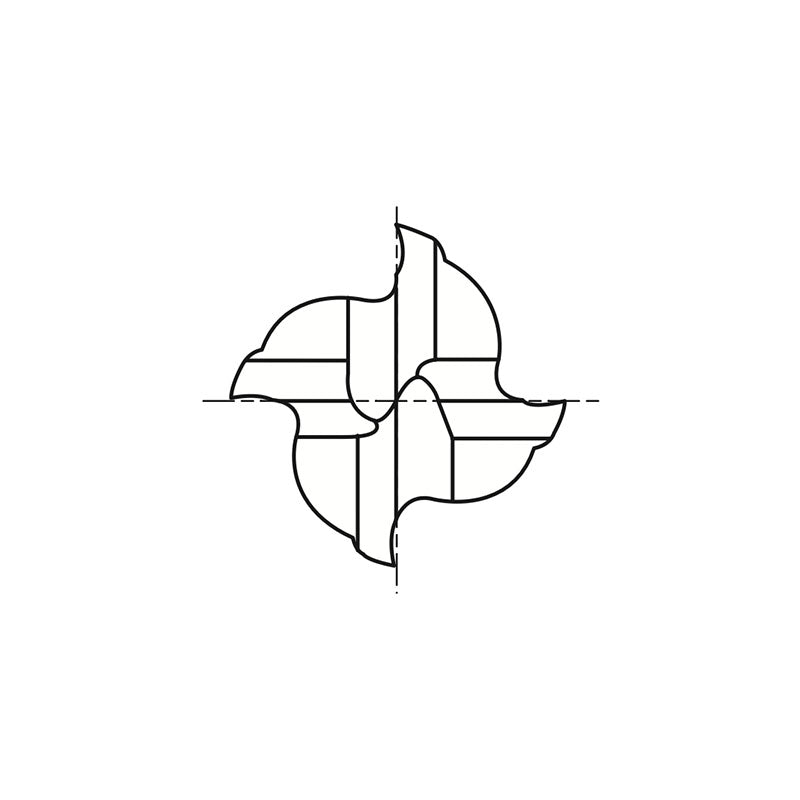 Flat Shank E5065 Series, Carbide, 4 Flute Extra Long Length D-POWER GRAPHITE End Mills 1/8～1