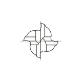 Flat Shank E5065 Series, Carbide, 4 Flute Extra Long Length D-POWER GRAPHITE End Mills 1/8～1