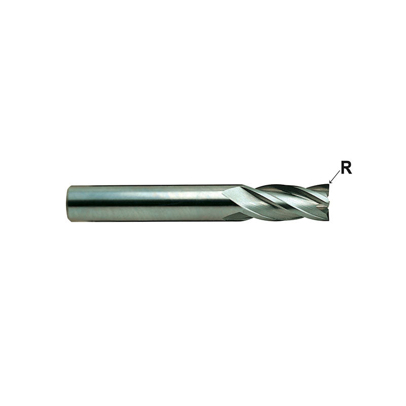 Plain Shank E5216 Series, Carbide, 4 Flute Regular Length Corner Radius CARBIDE End Mills 1/8～1/2