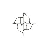 Plain Shank E5216 Series, Carbide, 4 Flute Regular Length Corner Radius CARBIDE End Mills 1/8～1/2