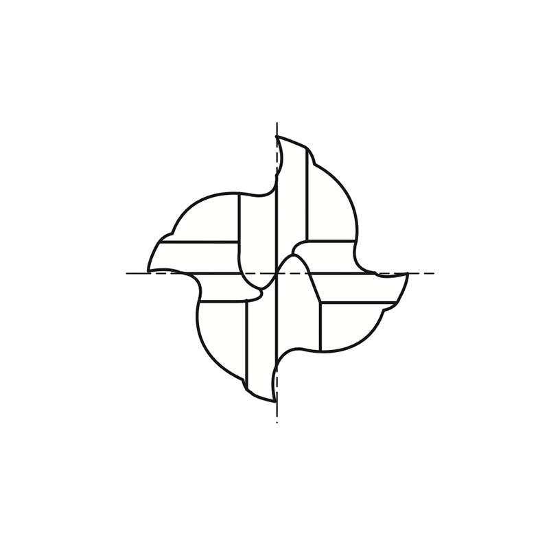 Flat Shank E5245 Series, Carbide, 4 Flute Stub Length D-POWER GRAPHITE End Mills 1/16～3/4