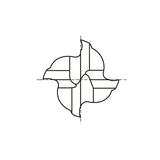 Flat Shank E5245 Series, Carbide, 4 Flute Stub Length D-POWER GRAPHITE End Mills 1/16～3/4