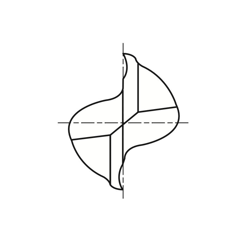 Flat Shank E5253 Series , Carbide, 2 Flute 42° Helix Regular Length - “Banshee”  ALU-POWER HPC End Mills 1/4～1