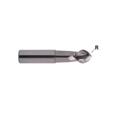 Flat Shank E5974 Series , Carbide, 2 Flute 50° Helix Stub Cut Length Ball Nose with Neck ALU-POWER HPC End Mills 1/4～3/4