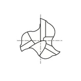 Flat Shank E5980 Series , Carbide, 3 Flute 45° Helix Stub Length ALU-POWER HPC End Mills 1/8～1