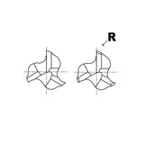 Flat Shank E5982 & E5984 Series , Carbide, 3 Flute 45° Helix Long Length & Corner Radius ALU-POWER HPC End Mills 1/4～1
