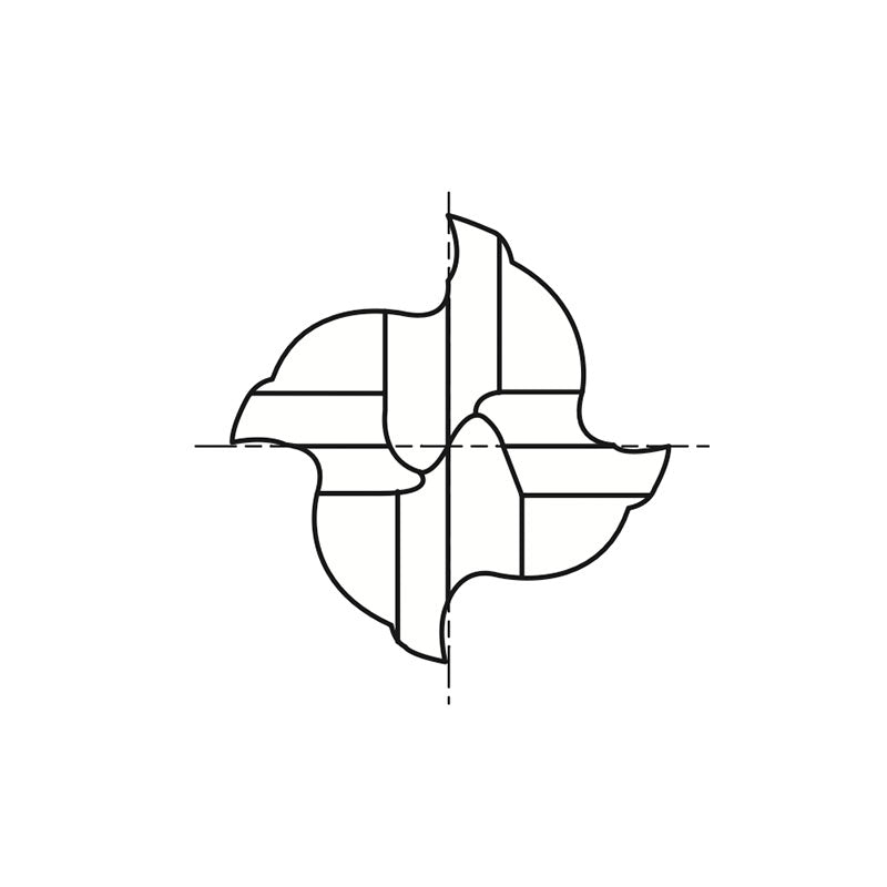 Flat Shank E9985 Series, Premium HSS-PM, 4 Flute Regular Length TANK-POWER End Mills 1/8～1