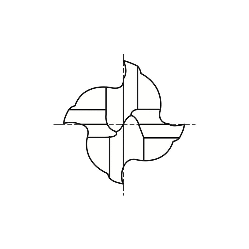 Flat Shank E9986 Series, Premium HSS-PM, 4 Flute Regular Length Double TANK-POWER End Mills 1/8～1