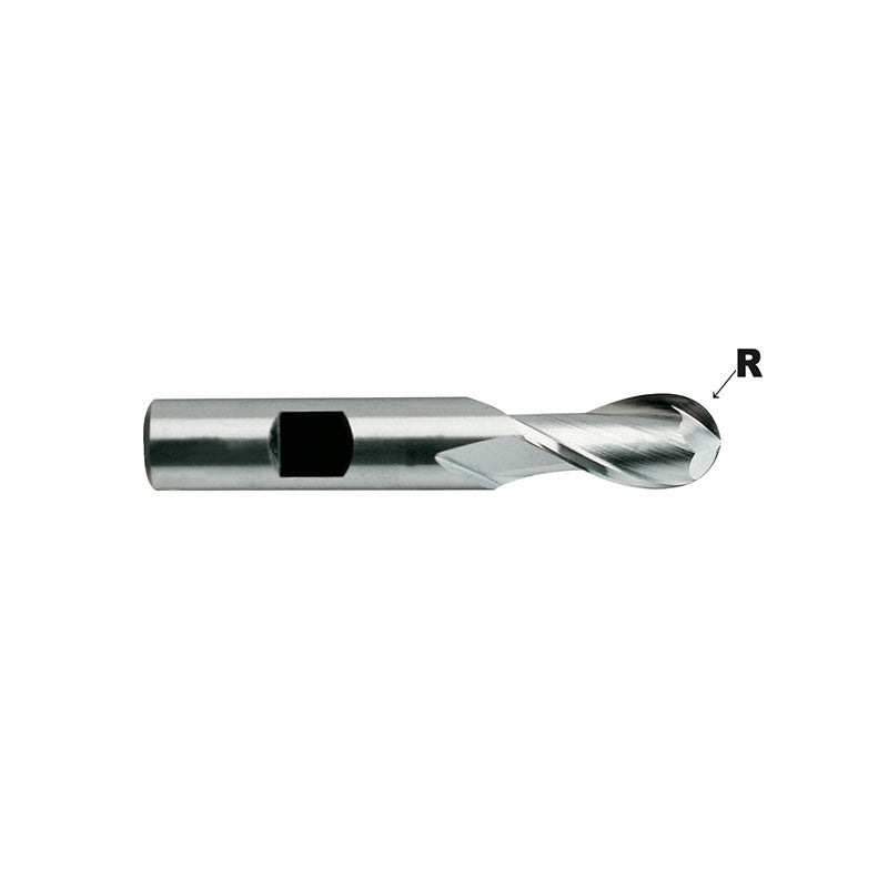 Flat Shank E9992 Series, Premium HSS-PM, 2 Flute Regular Length Ball Nose TANK-POWER End Mills 1/8～1