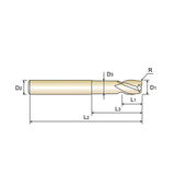Flat Shank EG909 Series , Carbide, 2 Flute Stub Cut Length Corner Radius with Neck ALU-POWER HPC End Mills 4～20 - Big-tools Industrial Supply Tools for Metal Cutting