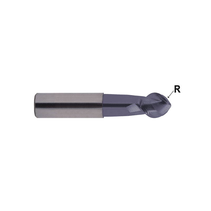 Flat Shank EG910 Series , Carbide, 2 Flute 50° Helix Stub Cut Length Ball Nose with Neck ALU-POWER HPC End Mills 6～20 - Big-tools Industrial Supply Tools for Metal Cutting