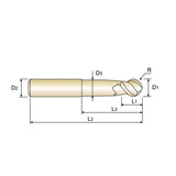 Flat Shank EG910 Series , Carbide, 2 Flute 50° Helix Stub Cut Length Ball Nose with Neck ALU-POWER HPC End Mills 6～20 - Big-tools Industrial Supply Tools for Metal Cutting