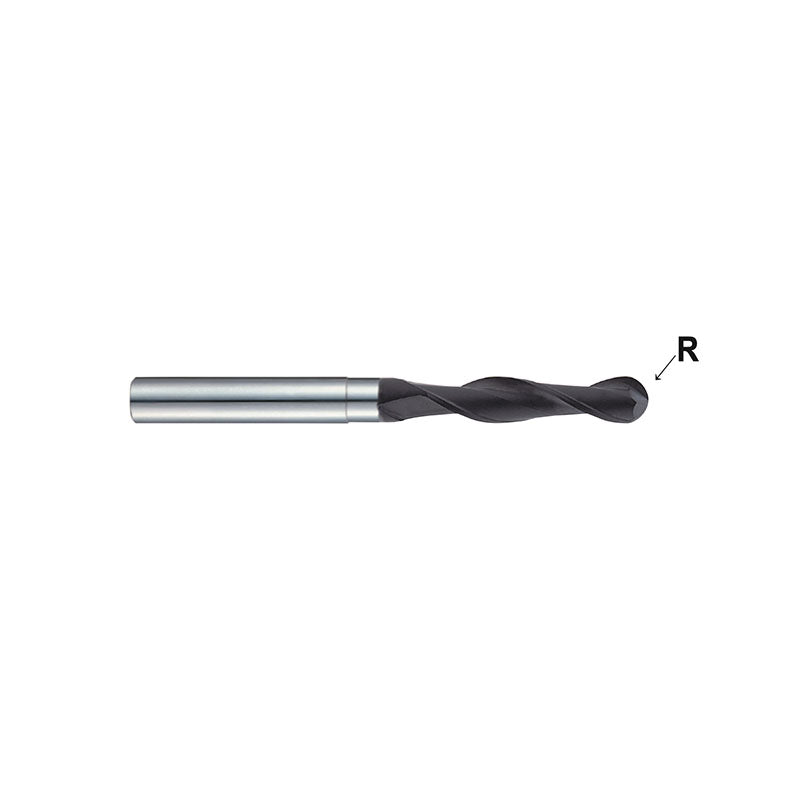 Flat Shank EI451 Series, Carbide, 2 Flute Long Length Ball Nose D-POWER GRAPHITE End Mills 2～12