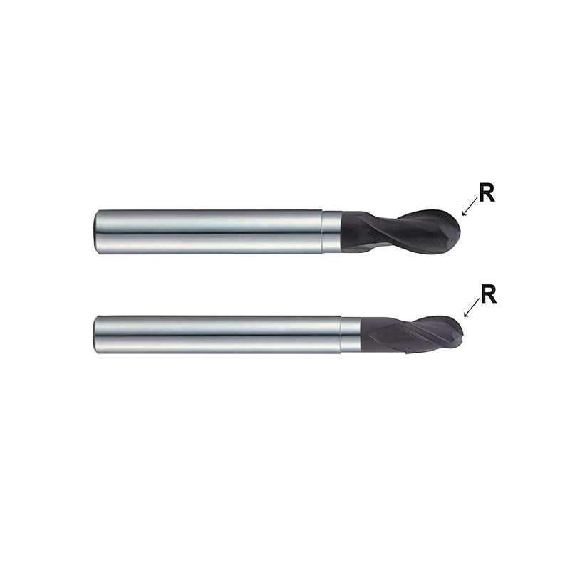 Flat Shank EI880 & EI881 Series, Carbide, 2&3 Flute Short Length Ball Nose D-POWER GRAPHITE End Mills 2～12