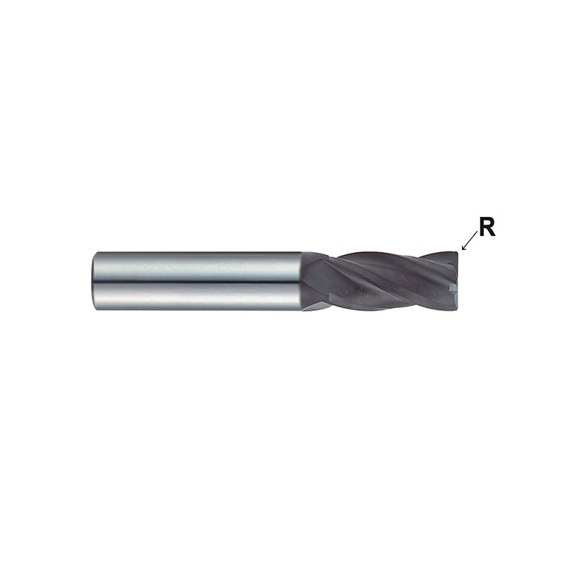 Flat Shank EIB05 Series, Carbide, 4 Flute Regular Length Corner Radius D-POWER GRAPHITE End Mills 1/16～1/2