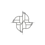 Flat Shank EIB05 Series, Carbide, 4 Flute Regular Length Corner Radius D-POWER GRAPHITE End Mills 1/16～1/2