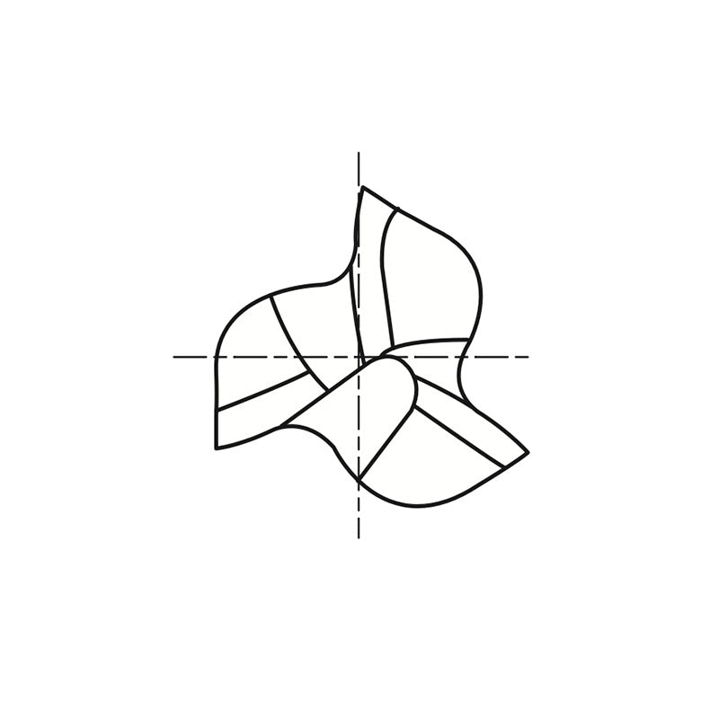 Flat Shank EK196 Series, HSS-PM, 3 Flute 42° Helix Roughing Ball Nose Regular Length for Aluminum ALU-POWER HPC End Mills 1/2～1/4 - Big-tools Industrial Supply Tools for Metal Cutting