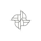 Flat Shank GYG65 Series, PM60, 4 Flute (Center Cut) ONLY ONE End Mills 1/8～1