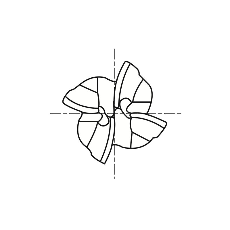 Flat Shank GYG67 Series, PM60, 4 Flute Ball Nose ONLY ONE End Mills 1/8～1