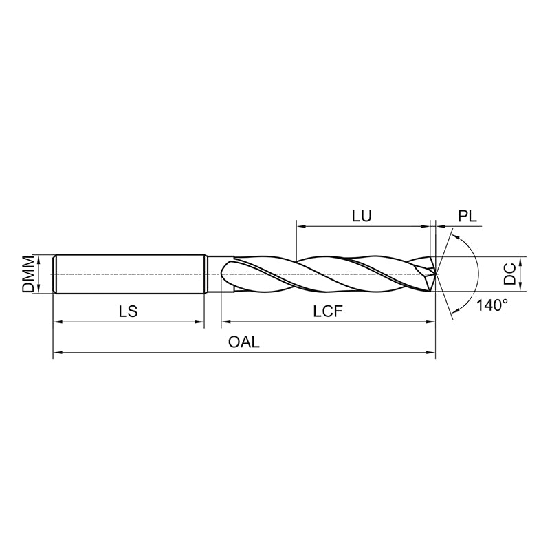 G-D918S-A5N High-performance 5D External Coolant Twist Drill for Plain Steel Machining D3.00-5.75