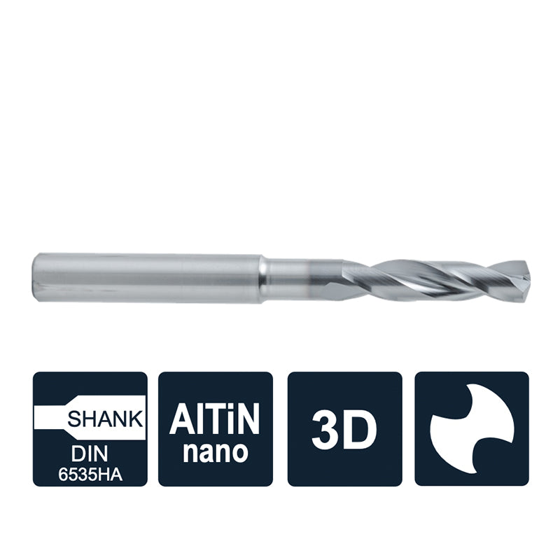 G-D938-A3N 3D External Coolant Twist Drill for Plain Steel Machining D7.05-9.95
