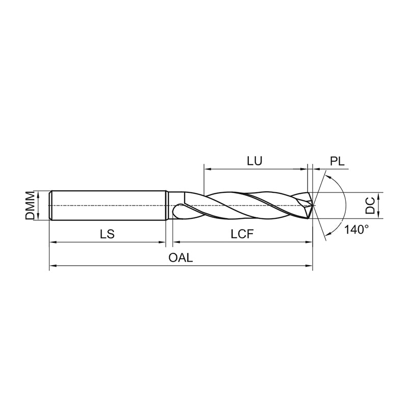 G-D938-A3N 3D External Coolant Twist Drill for Plain Steel Machining D7.05-9.95