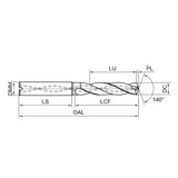 G-D968S-A3C High-efficiency 3D Internal Coolant Twist Drill for Stainless Steel Machining D14.90-20.00