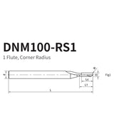 G-DNM100-RS1 1 Flute, Corner Radius