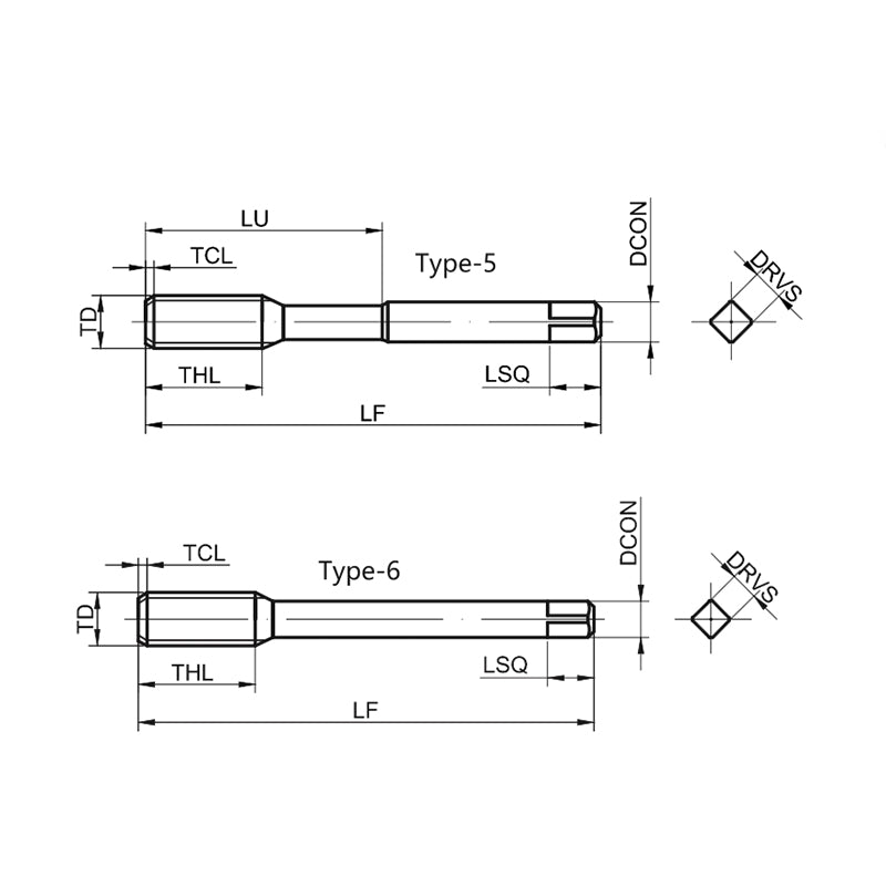 G-ET166-FJN Economical Fluteless Tap for copper-aluminum Machining M14-M16 NO.1-64UNC-5/8-11UNC