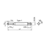 G-ET166-PJN Economical Spiral Pointed Tap for Copper-aluminum Machining M1-M16 NO.0-80UNF-5/8-18UNF