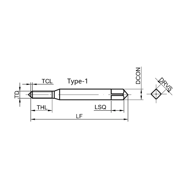 G-ET168-PJN Economical Spiral Pointed Tap for Stainless Steel Machining M1-M16 NO.0-80UNF-5/8-18UNF