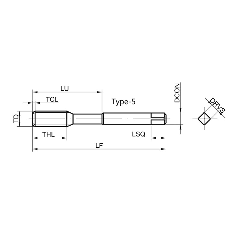G-ET168-PJN Economical Spiral Pointed Tap for Stainless Steel Machining M1-M16 NO.0-80UNF-5/8-18UNF