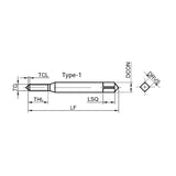 G-ET168-SJN Economical Spiral Fluted Tap for Stainless Steel Machining M1-M16 NO.0-80UNF-5/8-18UNF
