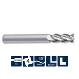 G-SA160-SS4  4 Flutes, Stub Length, Square