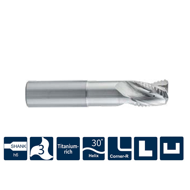 G-SA210-WR-IC  3 Flutes, Corner Radius,Long Neck Length (Inner Cooling with Coating)