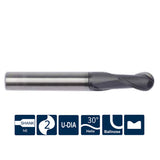 G-SG200-B2 2 Flute Ballnose Coated Endmills