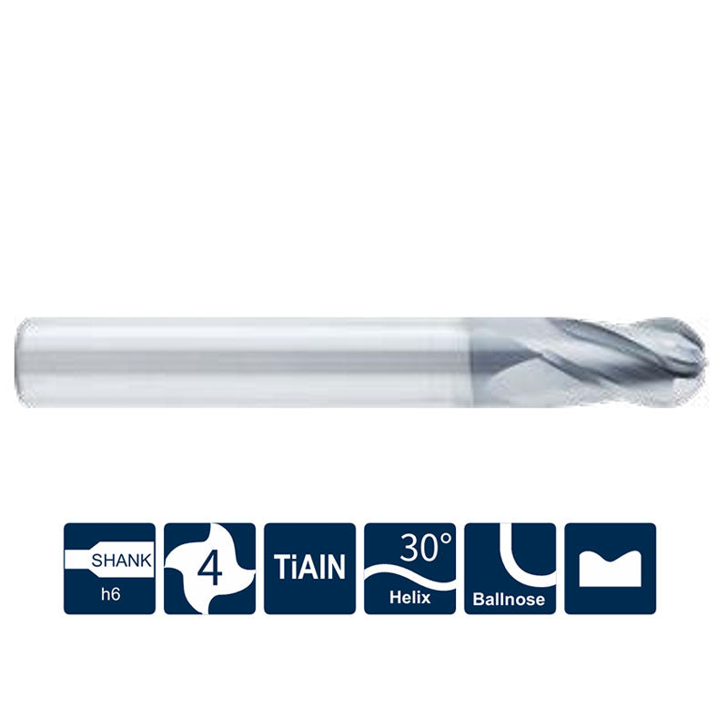 G-SH160-B4  4 Flutes, Ballnose