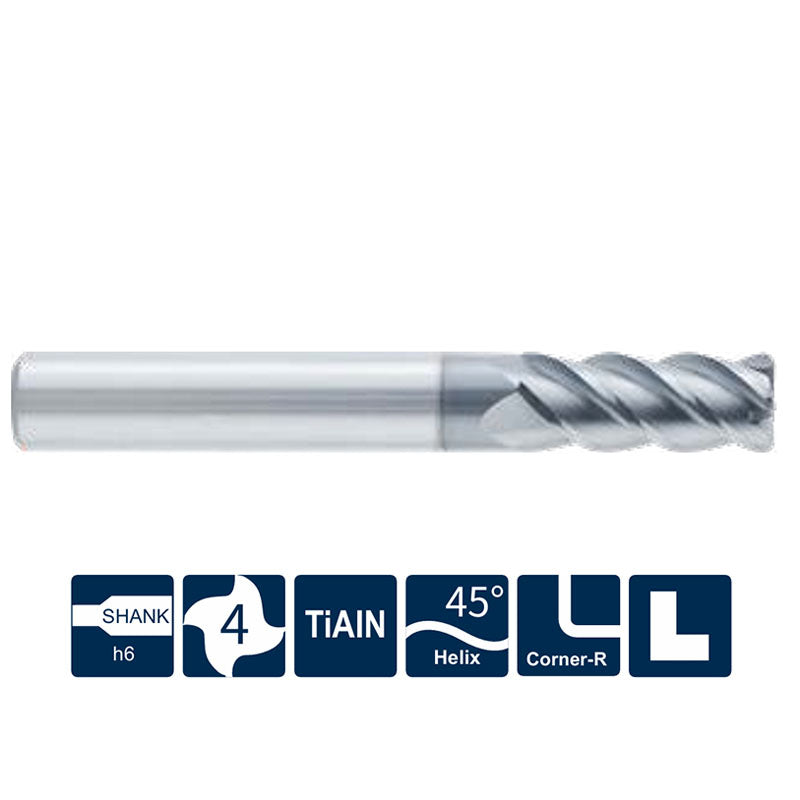 G-SH160-R4 4 Flutes, Corner Radius