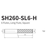 G-SH260-SL6-H  6 Flutes, Long Flute, Square