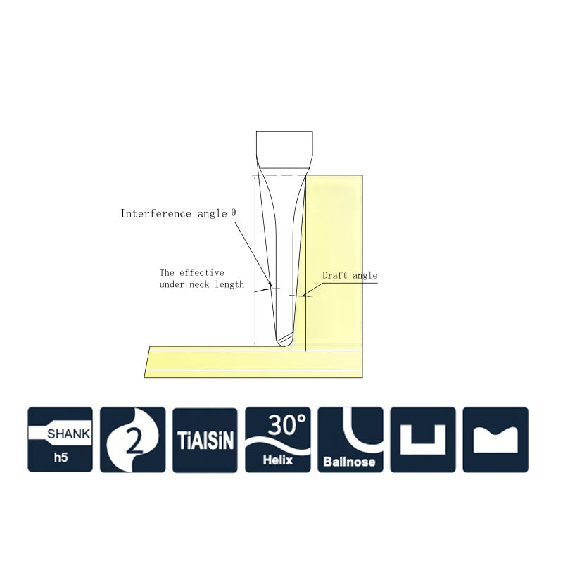 G-SHM200-BN2 2 Flutes with Extended Neck, Ballnose D1.5~3.5