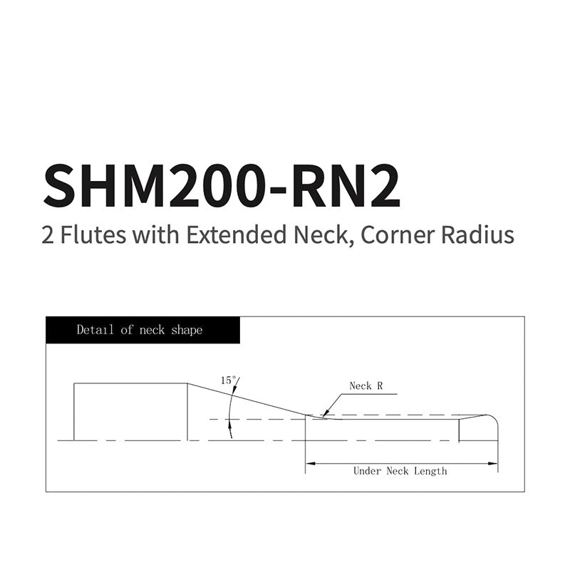 G-SHM200-RN2 2 Flutes with Extended Neck, Corner Radius D2~3